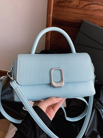 Women Retro PU Leather Small Square Crossbody Bag Minimalist Elegant Handbag With Top Handle Adjustable Shoulder Bag Commuting Bag