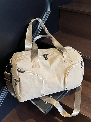 Bolso de Viaje de Gran Capacidad Con Compartimento Separado para Zapatos Color Sólido Nailon Ligero Bolso Deportivo para Mujer Hombre