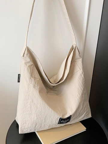 Urban Minimalist Oxford Cloth Large Capacity Tote Bag For Women Daily Commuting School Versatile Lightweight Shoulder Bag
