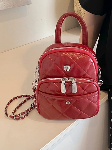 Urban Minimalistisch Damen Gesteppt Klein Umhängetasche PU-Leder Kettenriemen Rautenmuster Crossbody Handtasche Für Den Alltag