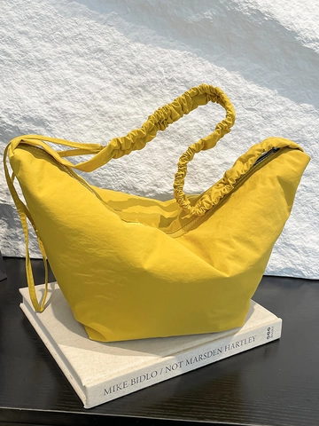 Damen Große Kapazität Plissee Riemen Schultertasche Minimalistische Nylon Teigtaschen Tasche Casual Umhängetasche Für Den Alltag