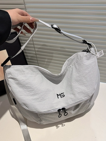 Large Capacity Washed Fabric Crossbody Bag For Women Men Lightweight Waterproof Messenger Bag Solid Color Daily Travel Tote Bag