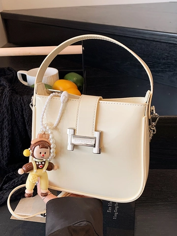 Mode Lackleder Beuteltasche Für Damen Retro Glänzende PU Umhängetasche Mit Metall H-Schnalle Schultertasche Handtasche Casual Commute