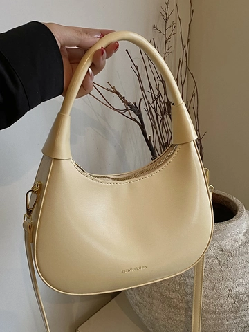 Borsa a Spalla a Mezzaluna in Pelle PU per Donna Minimalista Hobo Bag Pendolare Borsa Sottobraccio Casual con Tracolla