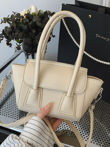 Borsa a Tracolla da Donna in Pelle PU con Motivo Litchi Borsa a Mano Urban Minimalist con Tracolla Regolabile Borsa a Secchiello