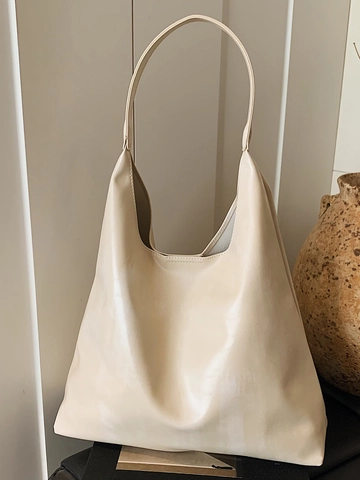 Große Kapazität PU Leder Tote Tasche Mode Pendler Schultertasche Weiche Hobo Achseltasche Für Damen Minimalistische Handtasche