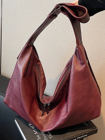 Borsa a Tracolla Hobo in Pelle PU a Grande Capacità Minimalista per Donna Borsa a Mano Morbida Vintage Casual da Pendolare