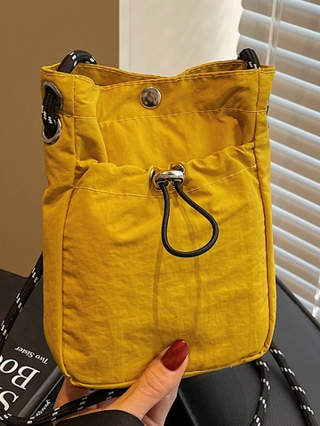 Bolso de Hombro de Nailon Ligero para Mujer Artístico con Cordón Bolso para Teléfono con Correa de Paracord Minimalista Bolso Pequeño