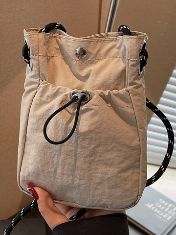 Bolso de Hombro de Nailon Ligero para Mujer Artístico con Cordón Bolso para Teléfono con Correa de Paracord Minimalista Bolso Pequeño