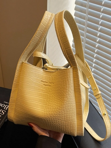 Bolso Cubo Vintage con Patrón de Cocodrilo para Mujer 2025 Moda PU Cuero Bolso de Hombro Bolso Cruzado Bolso de Mano Gran Capacidad