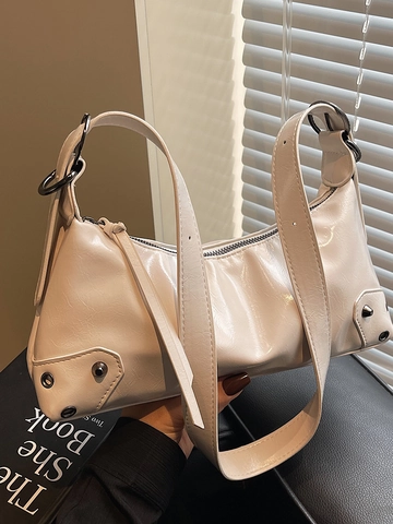 Borsa a Spalla in Pelle PU Urban Simple per Donna Decorazione con Rivetti Borsa Tote Grande Capacità Pendolare Quotidiano