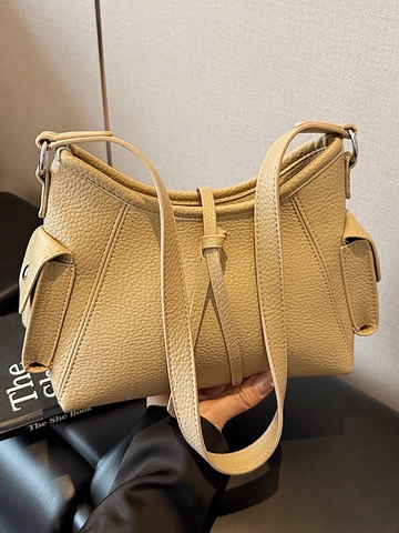 Retro Minimalistisch PU Leder Umhängetasche Damen Achseltasche Trendy Quadratisch Umhängetasche Handtasche Für Arbeit Alltag