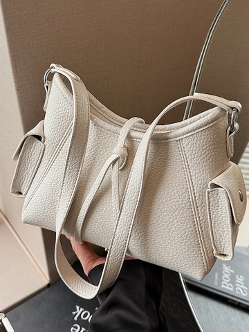 Retro Minimalistisch PU Leder Umhängetasche Damen Achseltasche Trendy Quadratisch Umhängetasche Handtasche Für Arbeit Alltag