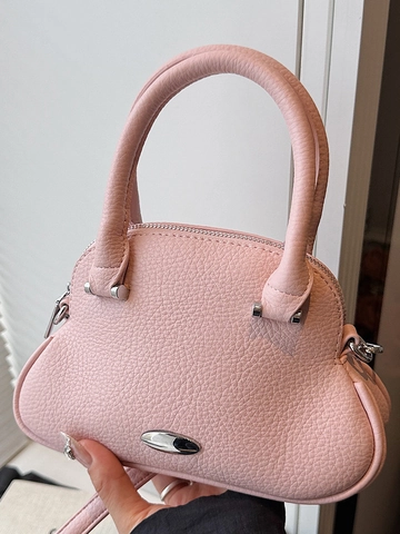 Fashion Women Chic Pebble Grain PU Leather Shell Handbag Commuter Shoulder Crossbody Bag With Metal Ornament Office Daily Use