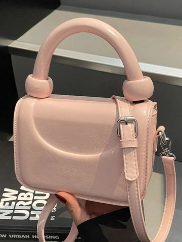 Bolso Cuadrado Pequeño para Mujer Cuero PU Asa Esférica Bolso de Mano Viaje Diario Bolso de Hombro Correa Desmontable Urbano Simple Casual