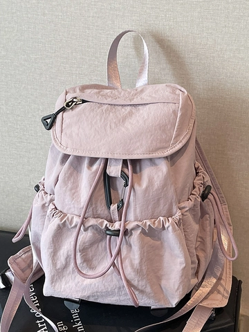 Women Fashion Nylon Backpack Korean Style Large Capacity School Bag For High College Students Minimalist Casual Travel Rucksack