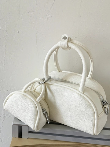 Sac à Bandoulière Minimaliste en Cuir PU pour Femme Avec Mini Pochette Mode Motif Lychee Sac à Main Décontracté