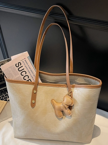 Vintage Nische Krokodilmuster Tote Bag Große Kapazität Minimalistisch Lässig Schultertasche Damen Alltag Pendeltasche