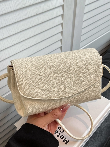 Damen Trendige PU Leder Unterarm Schultertasche Litchi Maserung Minimalistische Umhängetasche Tägliche Kleine Handtasche