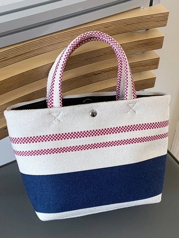 Sac Fourre-Tout en Toile Rayée Patchwork pour Femmes Grande Capacité Sac à Bandoulière Avec Bandoulière Amovible Sac Minimaliste
