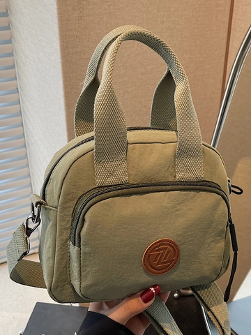 Women Urban Minimalist Fabric Shoulder Bag Casual Crossbody Bag With Top Handle Square Fabric Handbag For Daily Use