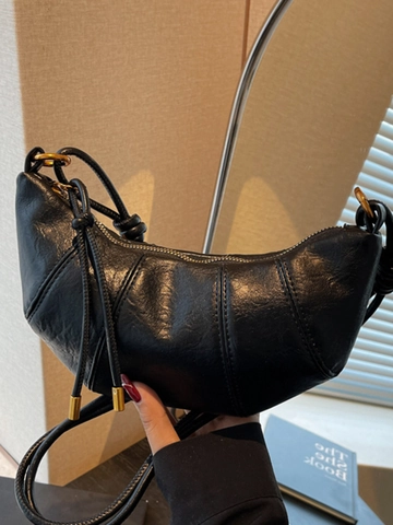 Borsa a Spalla Croissant in Pelle PU per Donna Tracolla Annodata Borsa a Tracolla Dumpling Handbag Urban Minimalista Casual