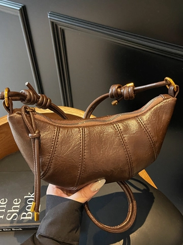 Borsa a Spalla Croissant in Pelle PU per Donna Tracolla Annodata Borsa a Tracolla Dumpling Handbag Urban Minimalista Casual
