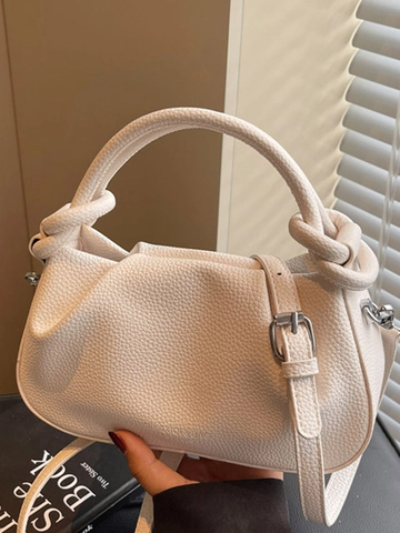 Damen PU Leder Geraffte Wolkentasche Gedrehter Knotengriff Mode Schulter Umhängetasche Minimalistisch Elegant Schick Handtasche