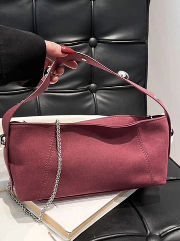 Borsa Sottobraccio a Grande Capacità per Donna Borsa Baguette Retrò con Borchie Borsa a Spalla Minimalista Tote Casual in Stoffa