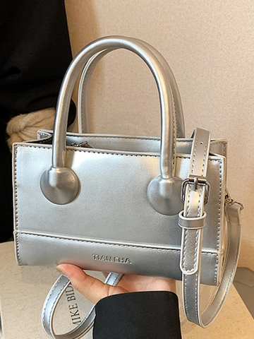 Bolso Cuadrado Pequeño de Cuero PU para Mujer Elegante Minimalista Bolso de Mano Diario Ajustable de Bandolera