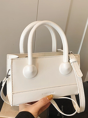 Bolso Cuadrado Pequeño de Cuero PU para Mujer Elegante Minimalista Bolso de Mano Diario Ajustable de Bandolera