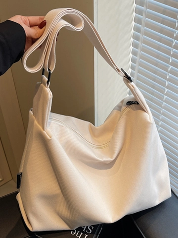 Sac à Épaule en Toile Grande Capacité Sac Bandoulière Fourre-tout Avec Bandoulière Large Réglable Sac Décontracté Vintage pour Femmes