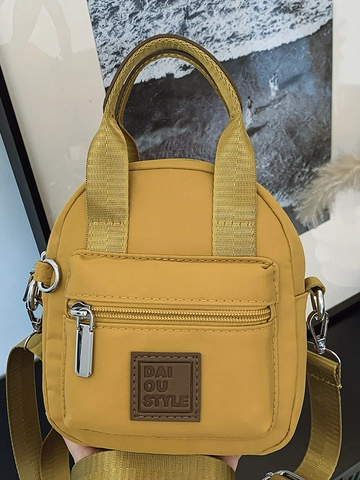 Bolso Bandolera de Nailon Ligero para Mujer Bolso de Hombro Casual de Moda con Asa Pequeño Bolso de Viaje de Color Sólido