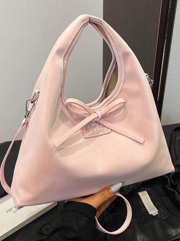 Dames Koreaanse Stijl PU Leer Strik Schoudertas Casual Zoete Crossbody Handtas Voor Dagelijks Woonwerkverkeer Zomer Mode Tas