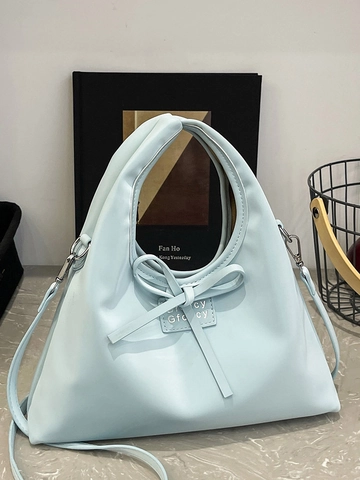 Dames Koreaanse Stijl PU Leer Strik Schoudertas Casual Zoete Crossbody Handtas Voor Dagelijks Woonwerkverkeer Zomer Mode Tas