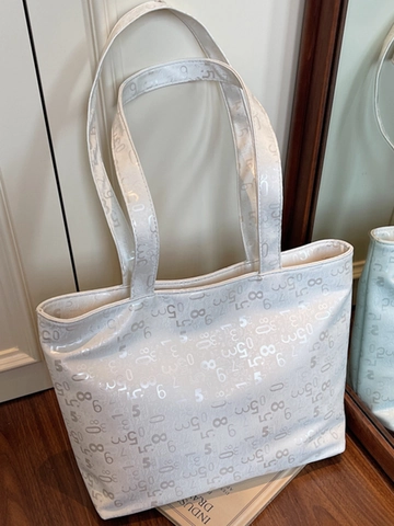 Sac Cabas Femme en Cuir PU Grande Capacité Minimaliste Impression Numérique Sac à Épaule Chic Urbain Main pour Quotidien