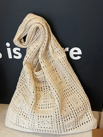 Summer Crochet Woven Tote Bag For Women Hollow Out Knit Beach Shoulder Bag Large Capacity Solid Color Casual Travel Handbag