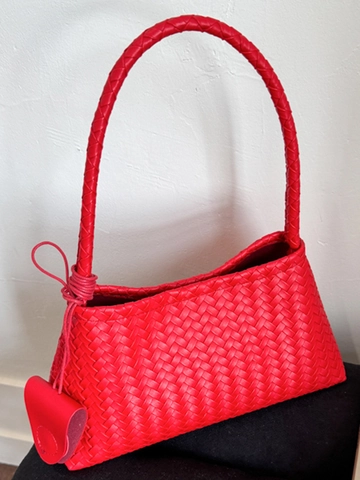 French Niche Woven PU Underarm Bag For Women Elegant Intrecciato Shoulder Handbag With Small Pendant Daily Commuting Fashion Purse