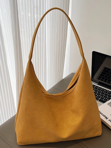 Damen Mode Große Kapazität Hobo Umhängetasche Minimalistische PU Leder Tote Bag Casual Täglich Commuter Unterarm Tasche