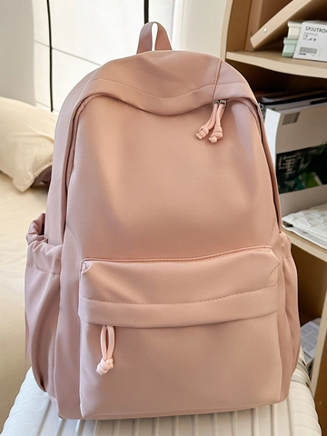 Große Kapazität Nylon Damen Schulrucksack Japanischer Stil Student Schultasche Mit Mond-Plüschanhänger Wasserabweisend Reiserucksack