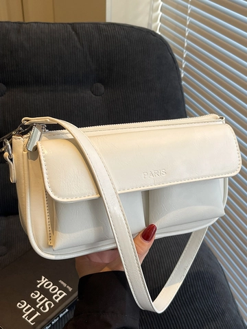 Vintage Niche PARIS Embossed PU Leather Underarm Baguette Bag Double Front Pockets Casual Shoulder Crossbody Bag Women