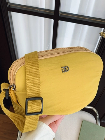 Nylon Shoulder Bag Women Casual Multi-Layer Zipper Crossbody Bag With Adjustable Wide Strap Square Mobile Phone Purse