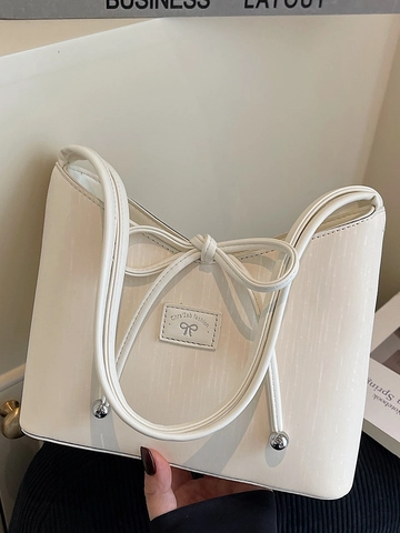 Bolso de Axila de Cuero PU Vintage de Moda para Mujer 2025 Verano Nuevo Bolso de Hombro Cuadrado Pequeño Color Sólido Elegante Bolso de Mano