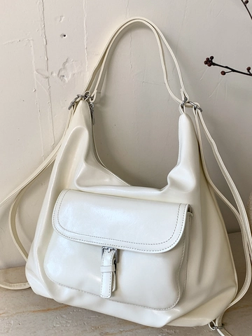 Bolso Tote Retro Conmutador Gran Capacidad Cuero PU Multiusos Bolso de Hombro Moda Mochila de Mujer Con Bolsillo