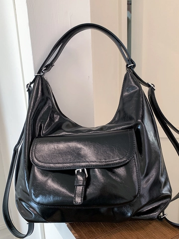 Bolso Tote Retro Conmutador Gran Capacidad Cuero PU Multiusos Bolso de Hombro Moda Mochila de Mujer Con Bolsillo