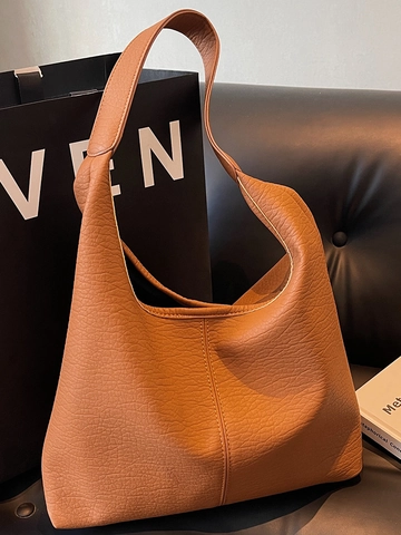 Vintage PU Leder Damen Tasche Großes Fassungsvermögen Minimalistische Urban Commuter Hobo Schultertasche Mode Handtasche