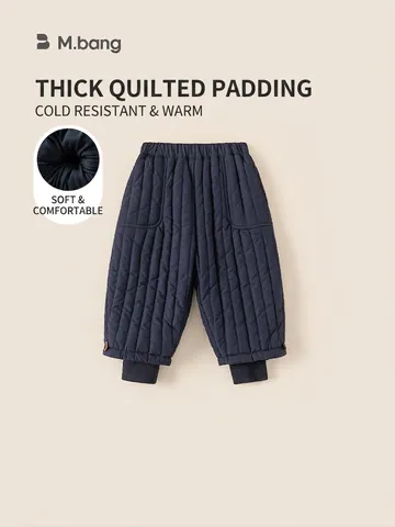 Kinderen Gevoerde Warme Katoenen Broek Winter Verdikte Marineblauw Thermische Broek Voor Jongens Meisjes Kinderen Buiten Dagelijks