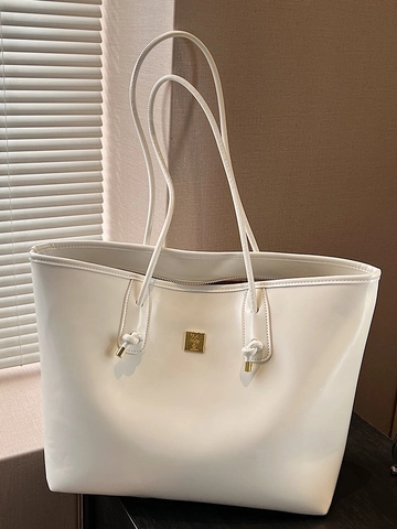 Große Kapazität PU Leder Tote Bag Für Damen Minimalistisches Design Schultertasche Für Urbanes Pendeln Stilvolle Handtasche