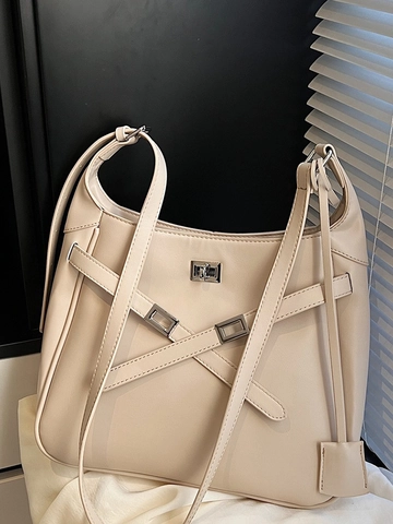 Bolso Tote de Cuero PU de Gran Capacidad para Mujer Verano Minimalista Coreano Bolso de Hombro Retro Bolso de Mano