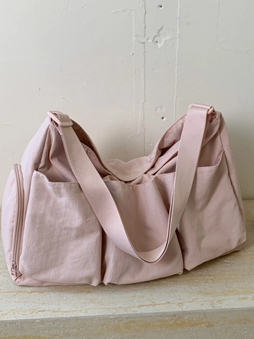 Borsa Tote in Tela a Grande Capacità da Donna con Tasche Multiple Borsa a Spalla Tracolla Casual Lavoro Urbano Minimalista